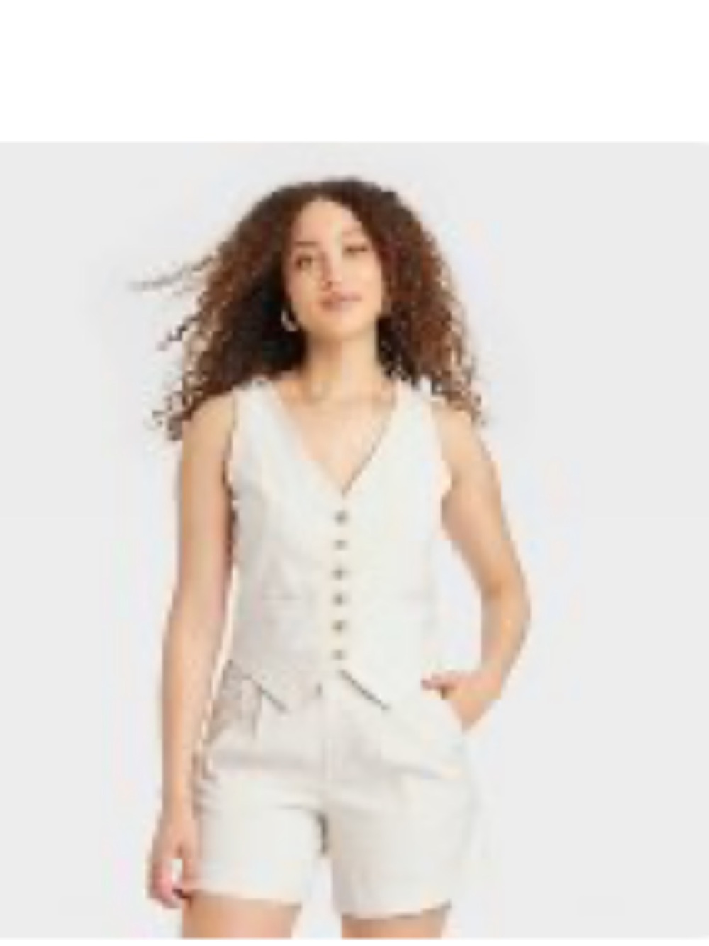 a new day Cream Button-Front Vest - Picture 2 of 2